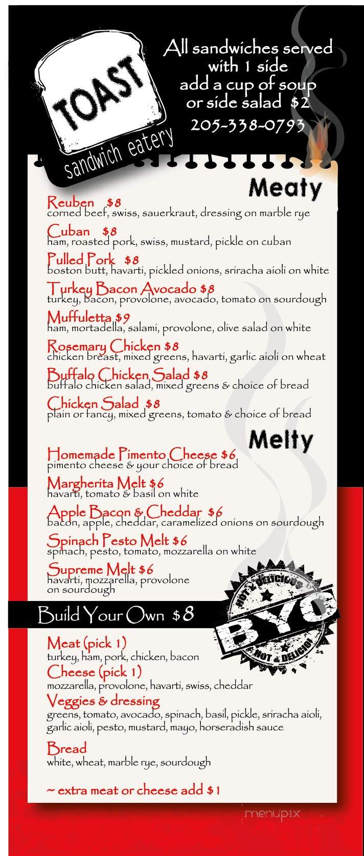 Toast Sandwich Eatery - Pell City, AL menu_pic