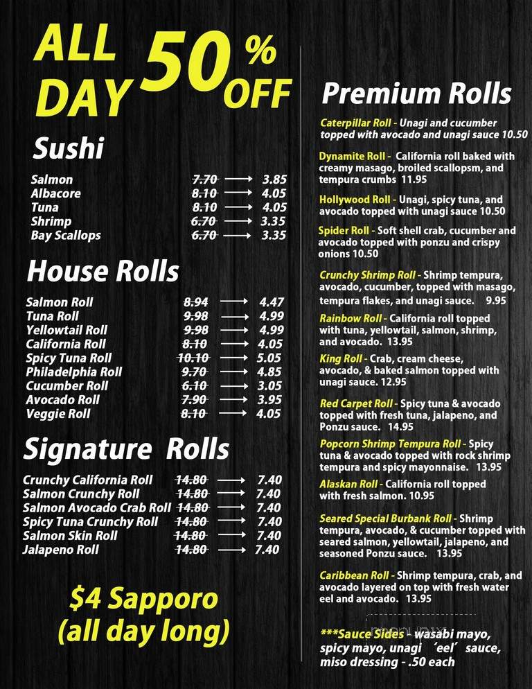 Toro Sushi Poke House - Burbank, CA menu_pic
