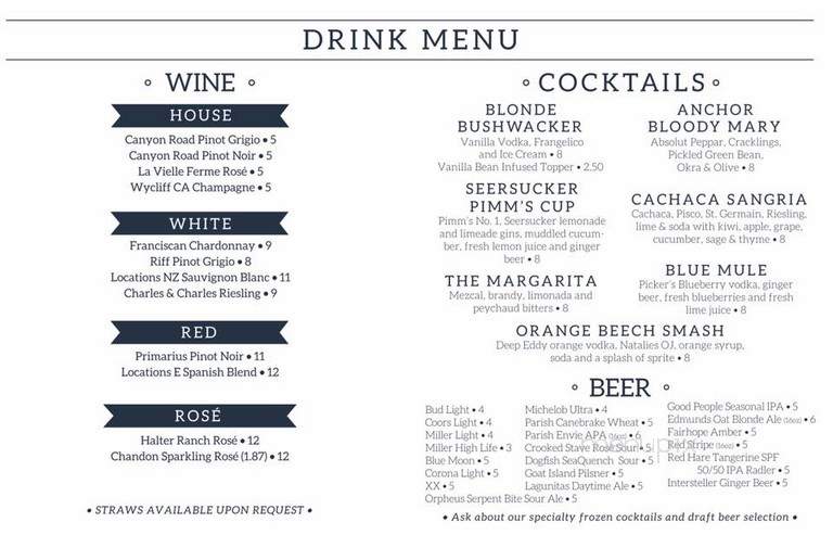 Anchor Bar and Grill - Orange Beach, AL menu_pic