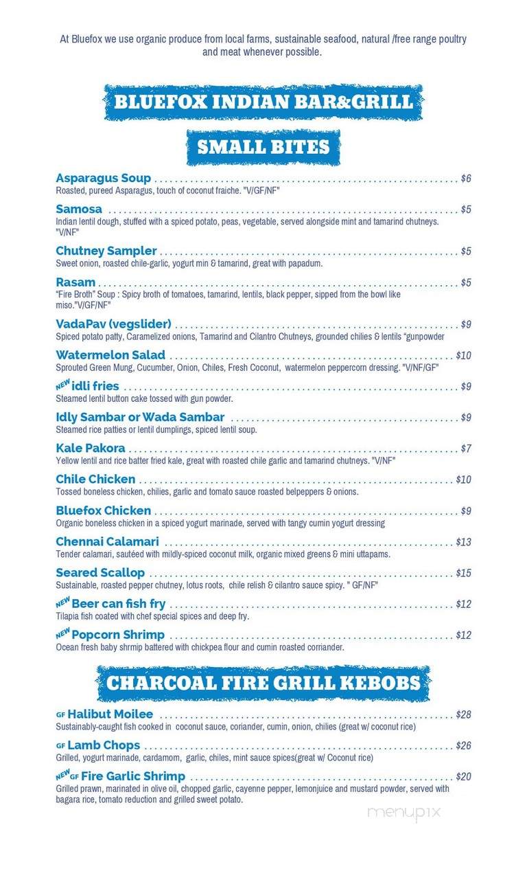BlueFox Indian Bar and Grill - Saint Louis Park, MN menu_pic