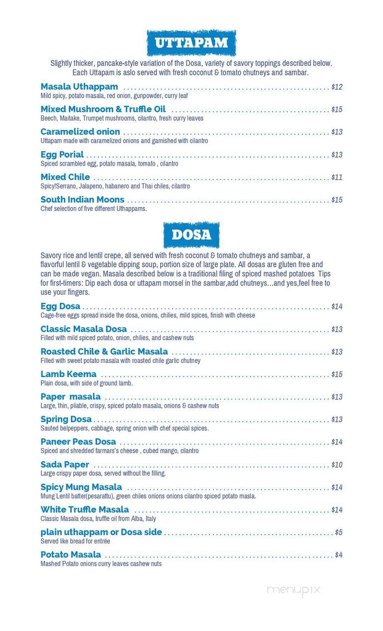 BlueFox Indian Bar and Grill - Saint Louis Park, MN menu_pic