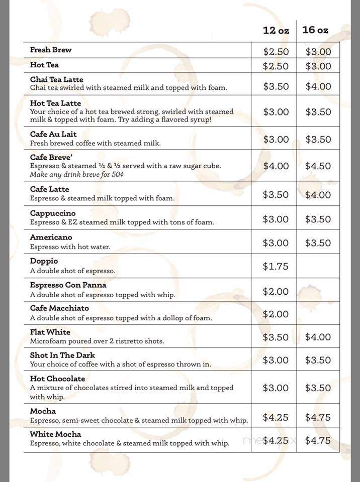 Breve Crepes and Coffee - Albuquerque, NM menu_pic