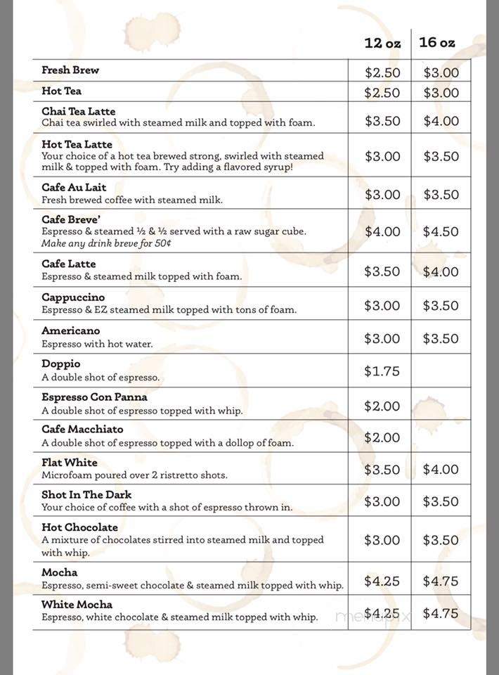 Breve Crepes and Coffee - Albuquerque, NM menu_pic