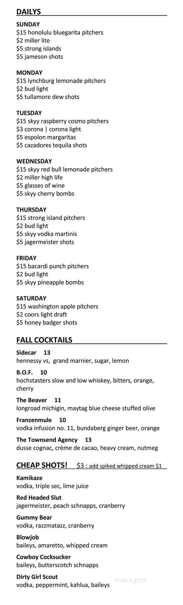 Briggs Detroit - Detroit, MI menu_pic