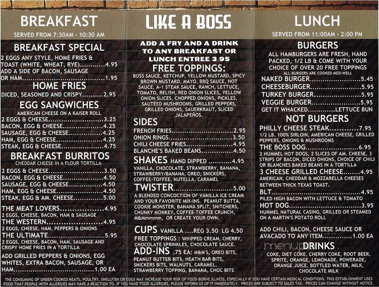Burger Boss - Hartford, CT menu_pic