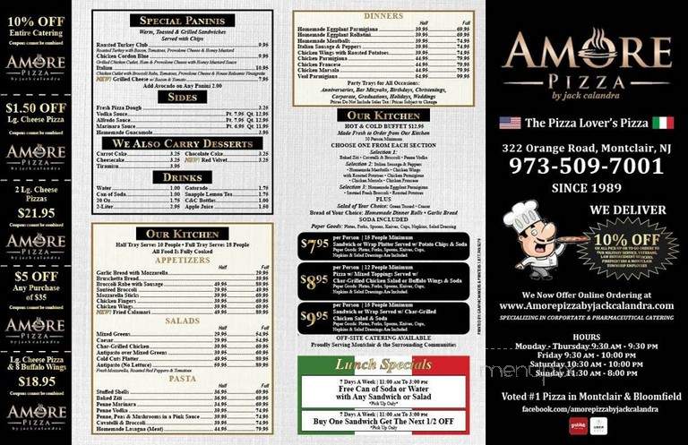 Calandra's Pizza - Montclair, NJ menu_pic