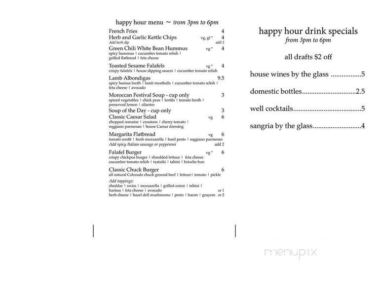 Cedar 65 - Evergreen, CO menu_pic