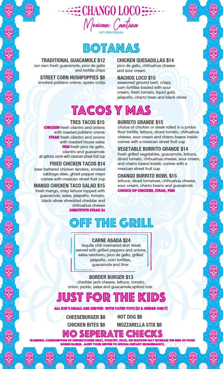 Chango Loco - Chicago, IL menu_pic