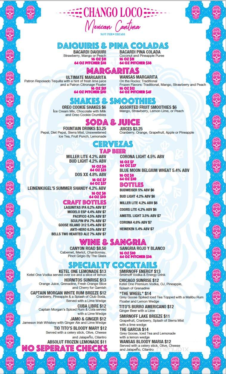 Chango Loco - Chicago, IL menu_pic