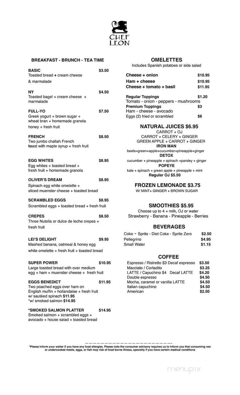 Chef Leon - Miami, FL menu_pic