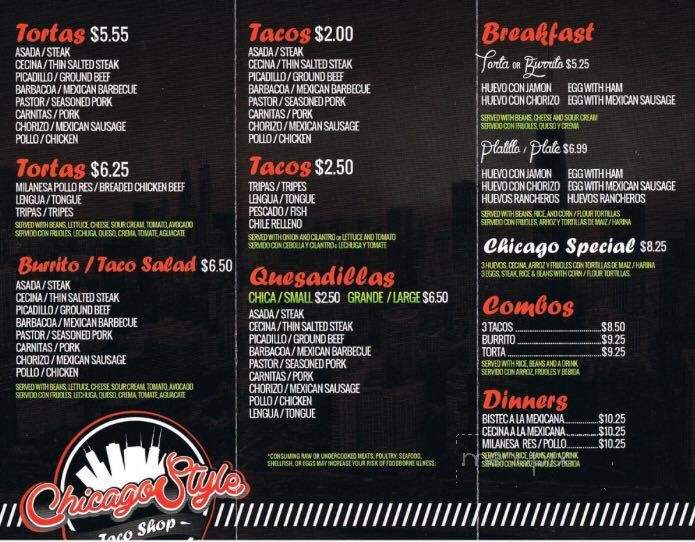 Chicago Style Taco Shop - North Las Vegas, NV menu_pic