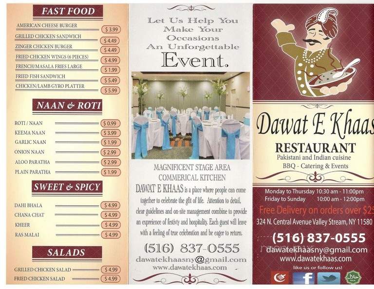 Dawat E Khaas Restaurant - Valley Stream, NY menu_pic
