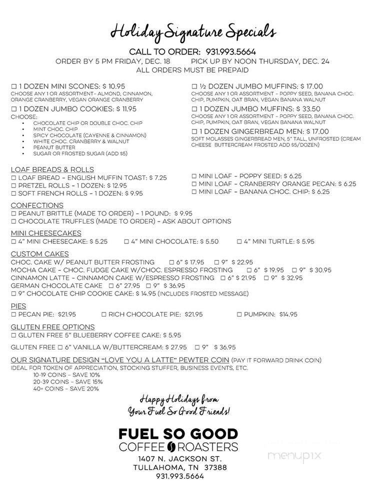Fuel So Good - Tullahoma, TN menu_pic