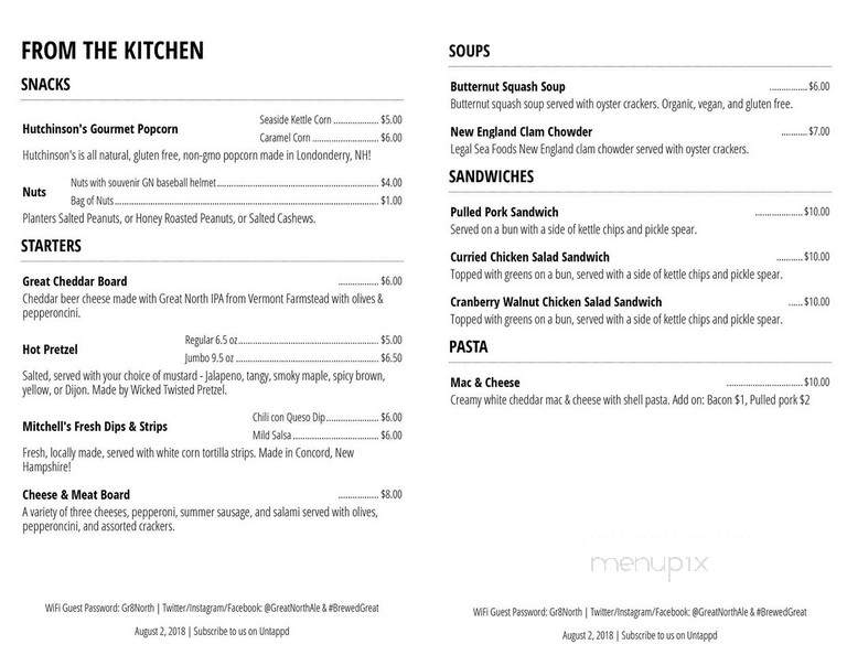 Great North Aleworks - Manchester, NH menu_pic