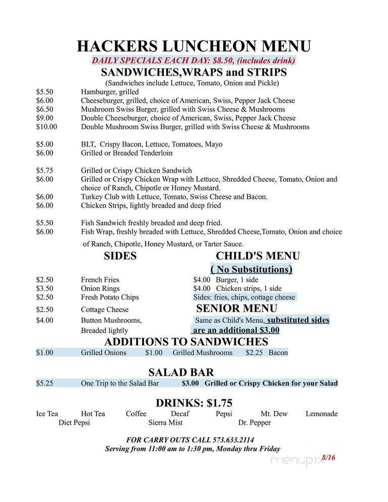 Hackers Restaurant - Shelbyville, MO menu_pic