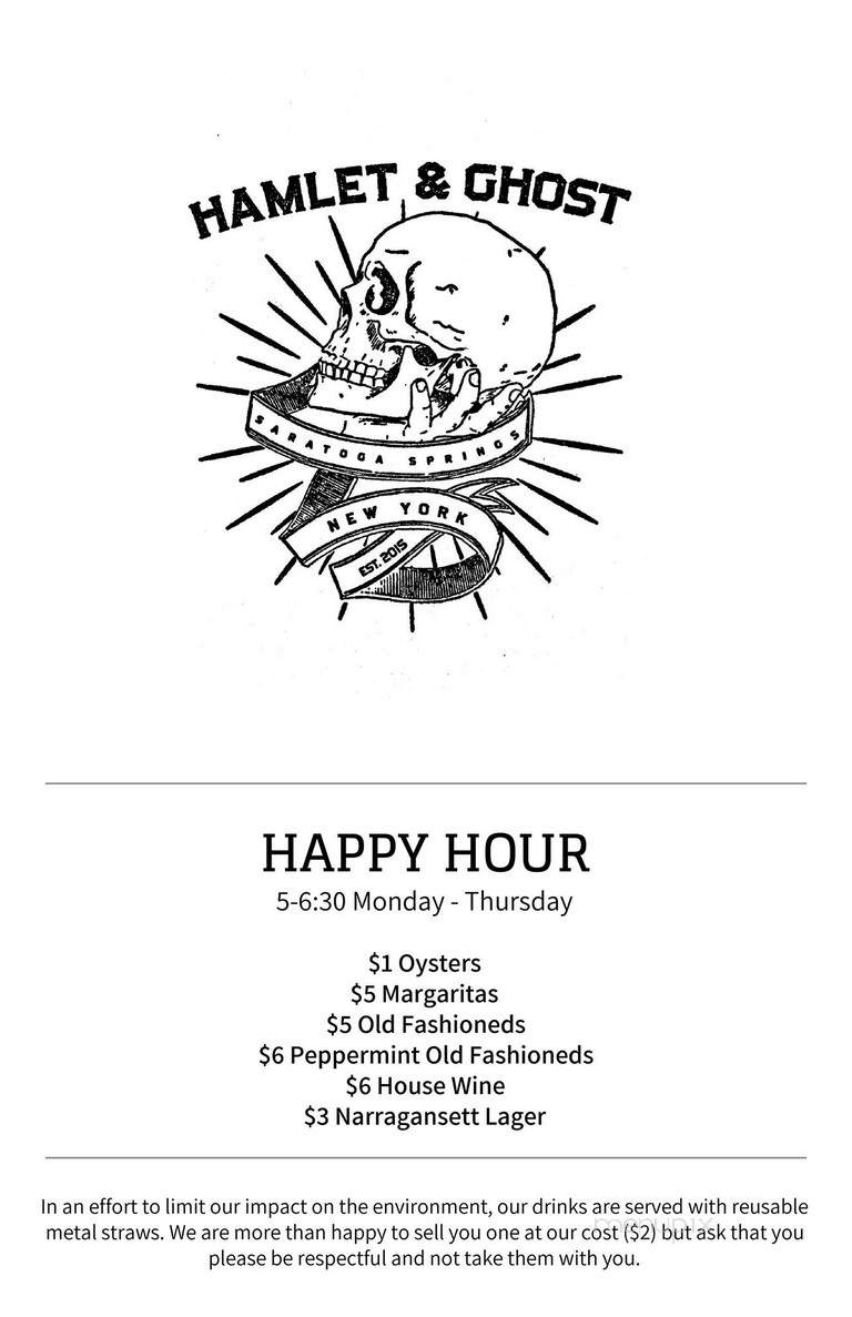 Hamlet and Ghost - Saratoga Springs, NY menu_pic