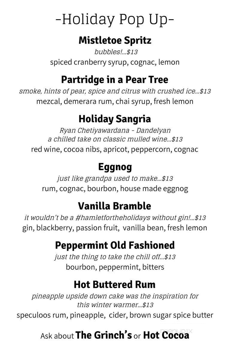 Hamlet and Ghost - Saratoga Springs, NY menu_pic