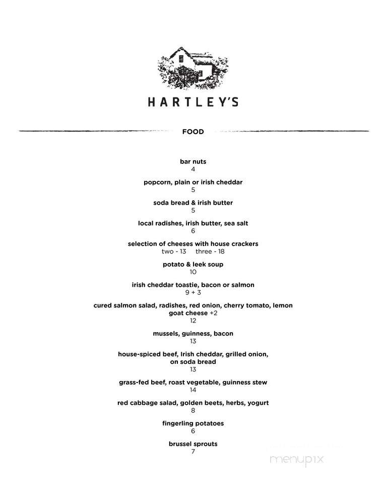 Hartley's - Clinton Hill, NY menu_pic