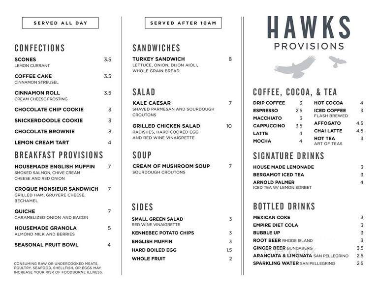Hawks Public House - Sacramento, CA menu_pic