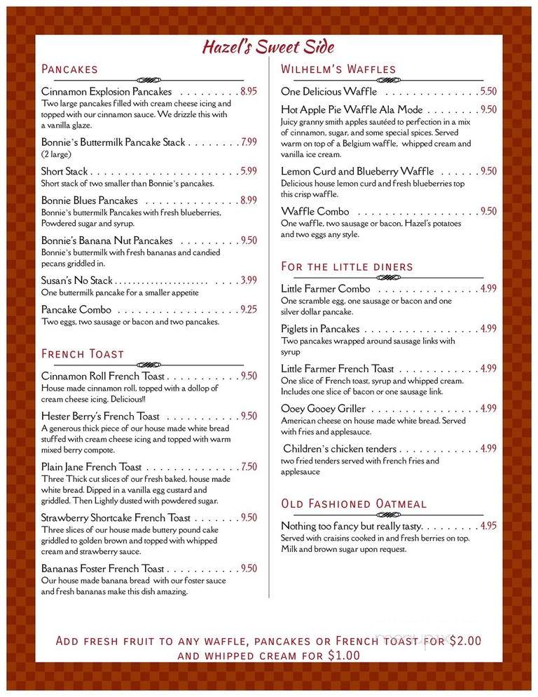 Hazel's Diner And Bakery - Hebron, IL menu_pic