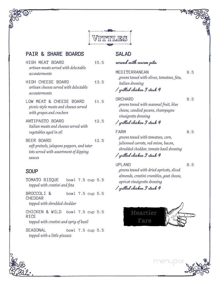 High & Low Winery - Medina, OH menu_pic