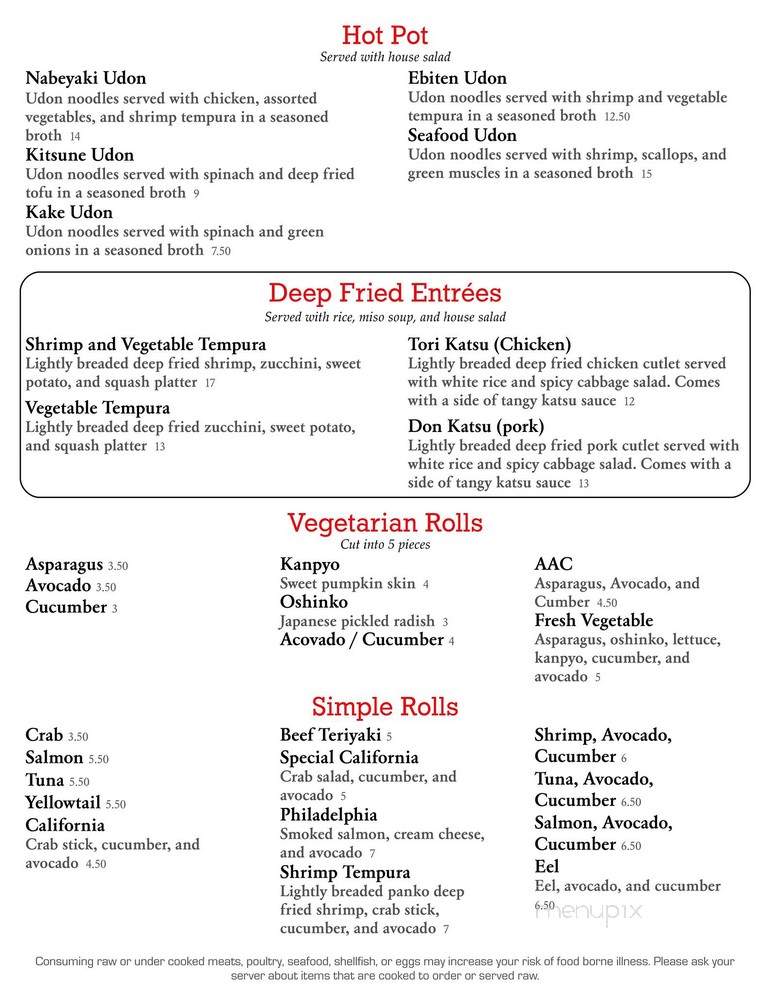 Ichimi Sushi - Battle Creek, MI menu_pic