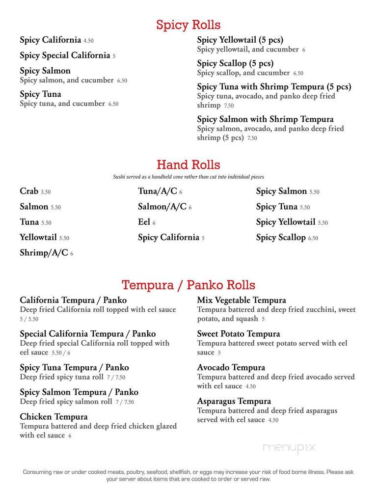Ichimi Sushi - Battle Creek, MI menu_pic