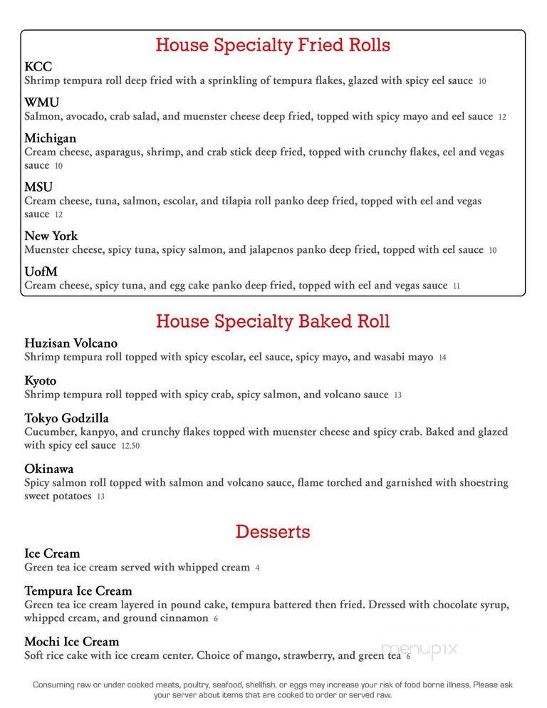 Ichimi Sushi - Battle Creek, MI menu_pic