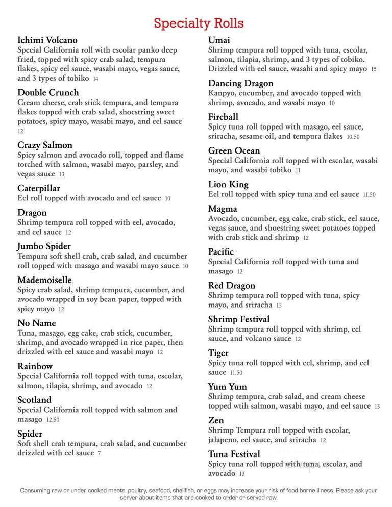 Ichimi Sushi - Battle Creek, MI menu_pic