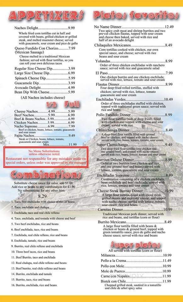 La Unica Mexican Restaurant Mooresville - Mooresville, NC menu_pic