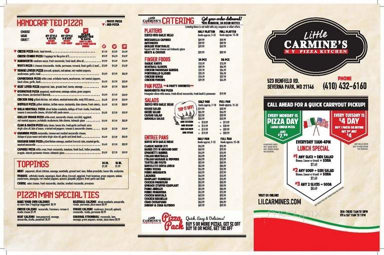 Little Carmine's NY Pizza Kitchen - Severna Park, MD menu_pic
