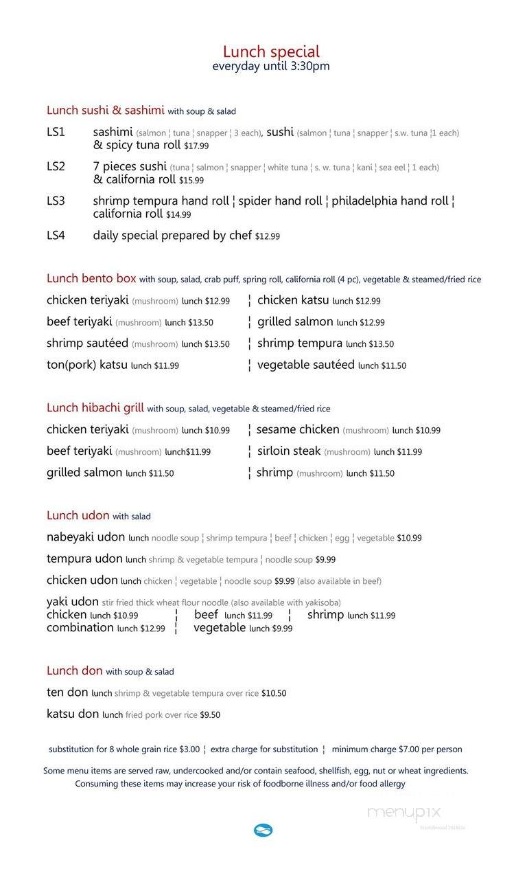 Masa Sushi - Friendswood, TX menu_pic
