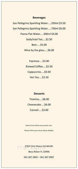 Mozzarita Bar - Boca Raton, FL menu_pic