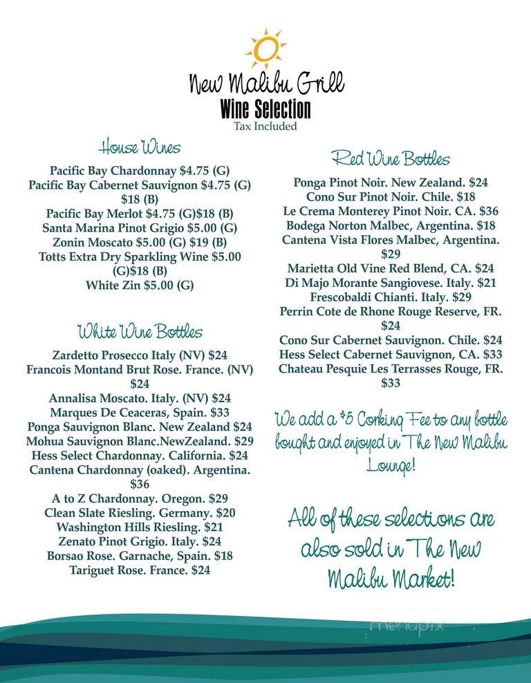 New Malibu Lounge and Market - Pensacola, FL menu_pic