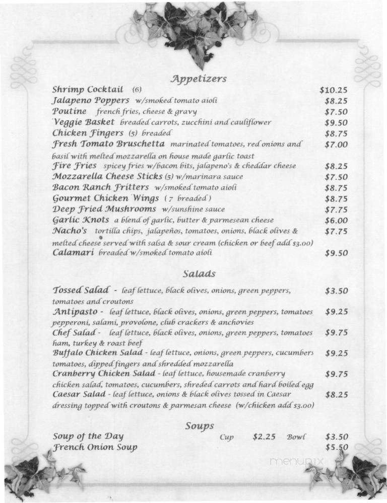 North Country Club Restaurant - Keeseville, NY menu_pic