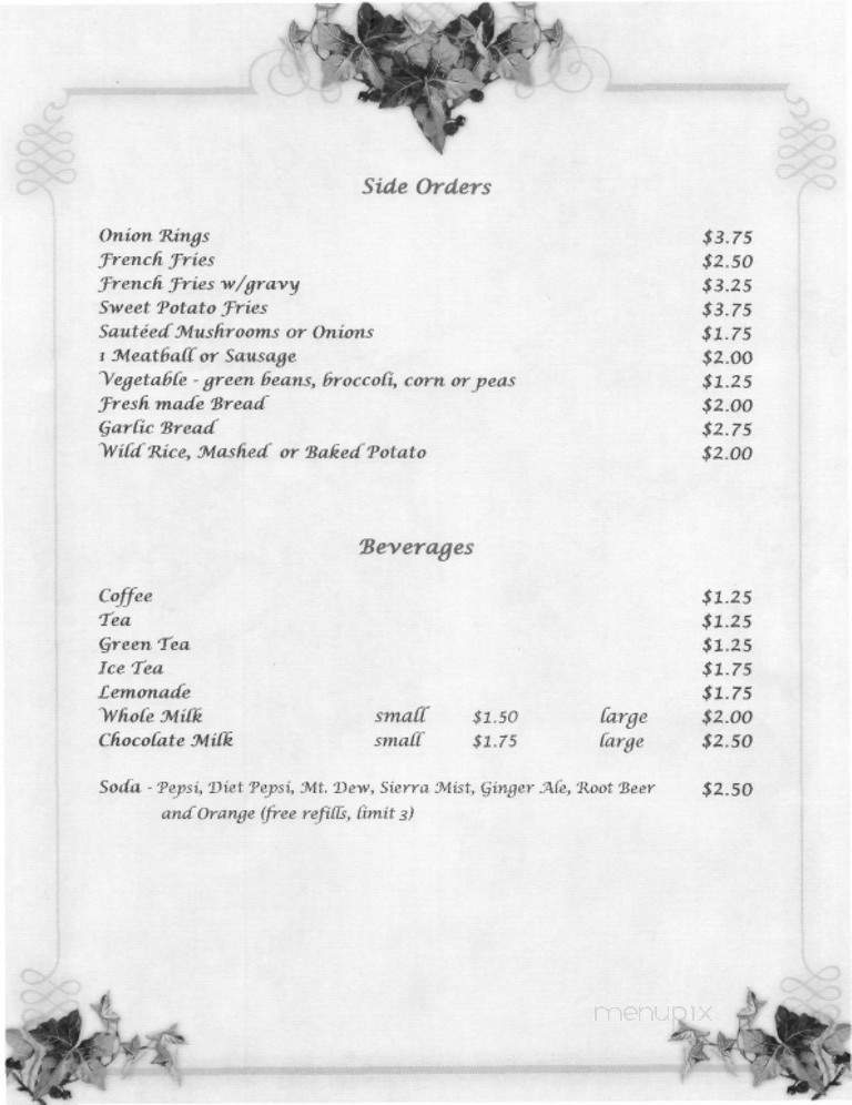 North Country Club Restaurant - Keeseville, NY menu_pic