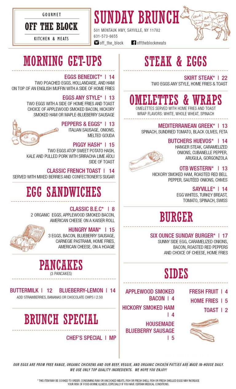 Off The Block Kitchen and Meats - Sayville, NY menu_pic