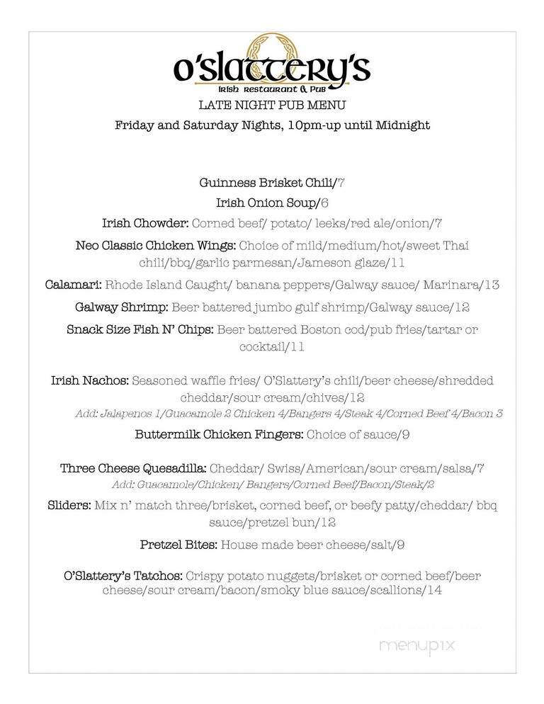 OSlatterys Irish Restaurant and Pub - Delmar, NY