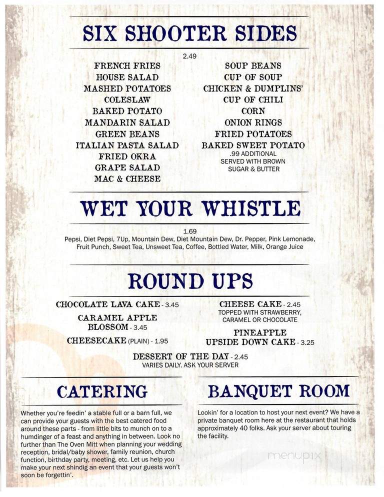 Oven Mitt - Barbourville, KY menu_pic
