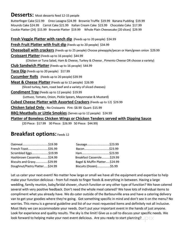 Oven Mitt - Barbourville, KY menu_pic