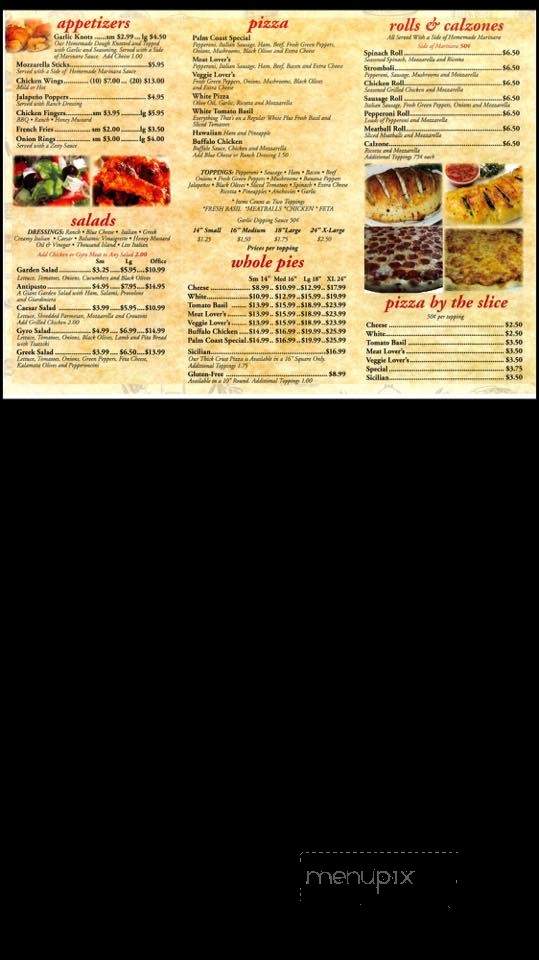 Palm Coast Pizza - Palm Coast, FL menu_pic