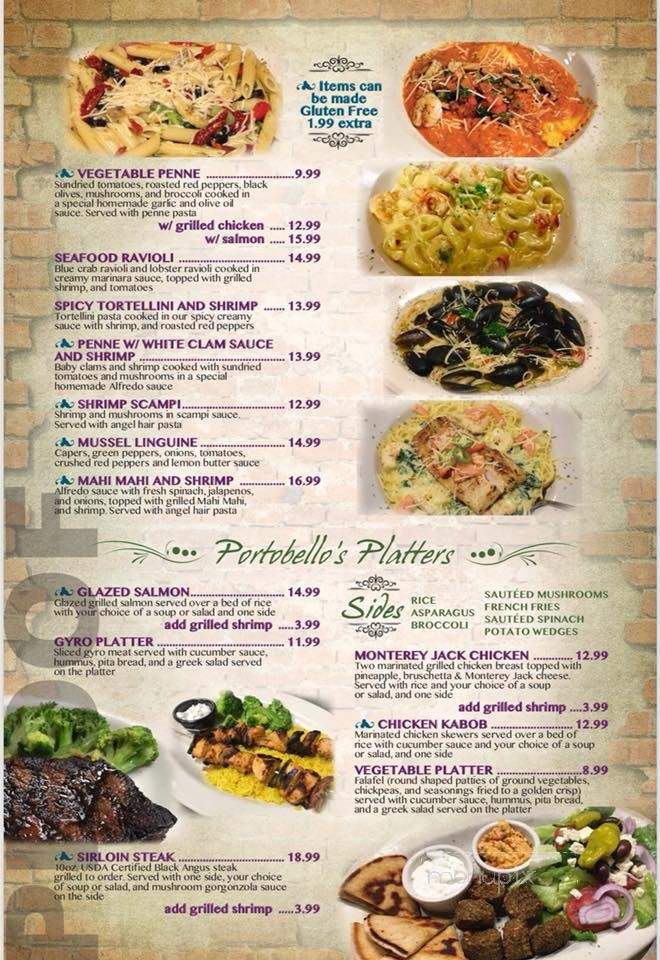 Portobello's Italian Bistro - Johnson City, TN menu_pic
