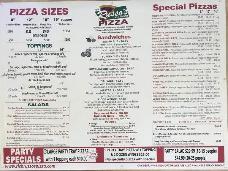 Russo's Pizza - Mineral Ridge, OH