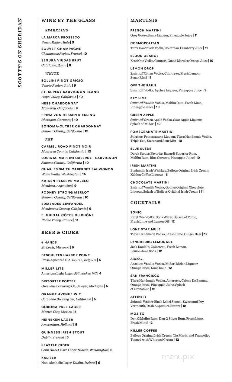 Scotty's On Sheridan - Highwood, IL menu_pic