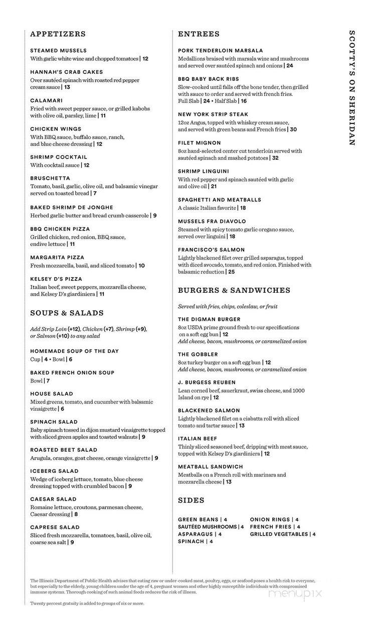 Scotty's On Sheridan - Highwood, IL menu_pic