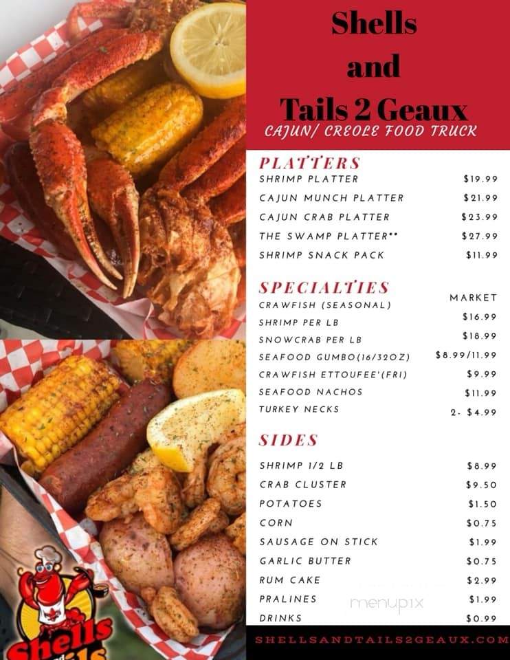 Shells and Tails 2 Geaux - Lancaster, TX menu_pic