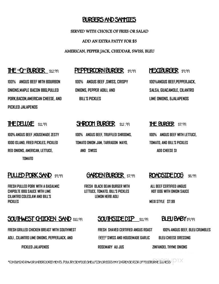 Southside 313 Bar & Grille - Bethlehem, PA menu_pic