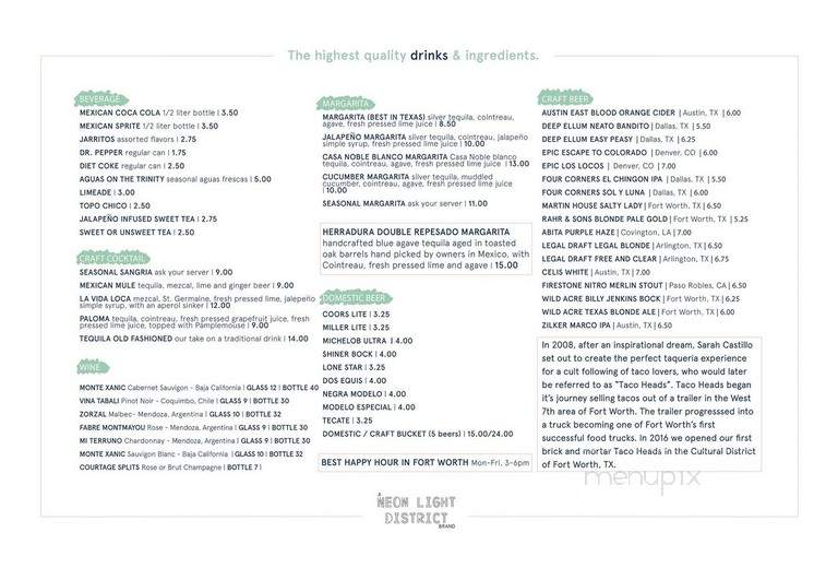 Taco Heads - Fort Worth, TX menu_pic