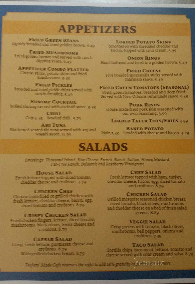 Taylors Made Cafe - Conway, AR menu_pic