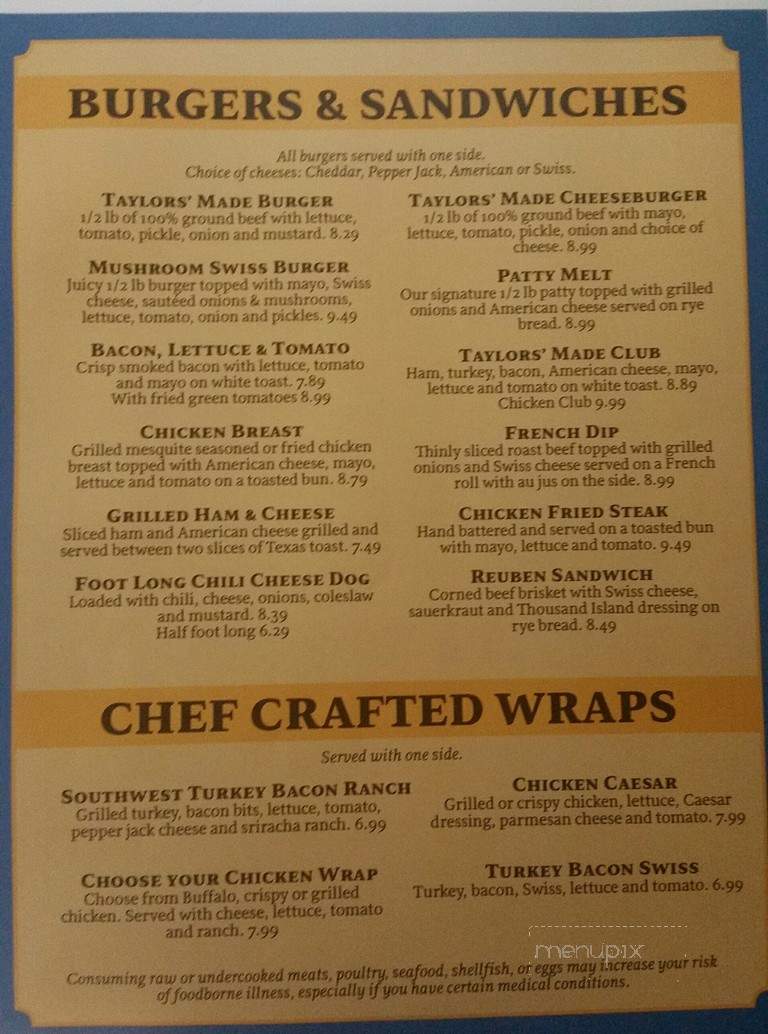 Taylors Made Cafe - Conway, AR menu_pic